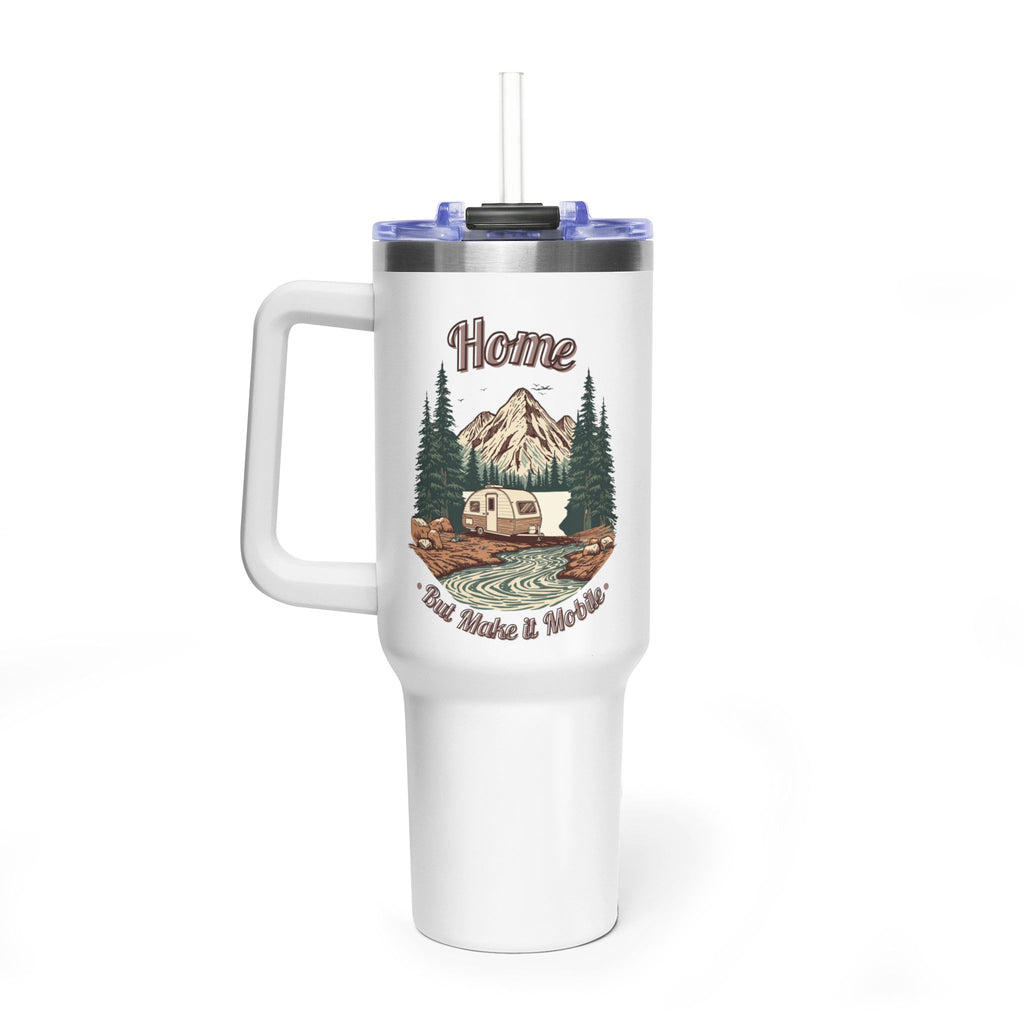 Teardrop Trailer "Home, But Mobile" Tumbler — 40oz Stainless Steel