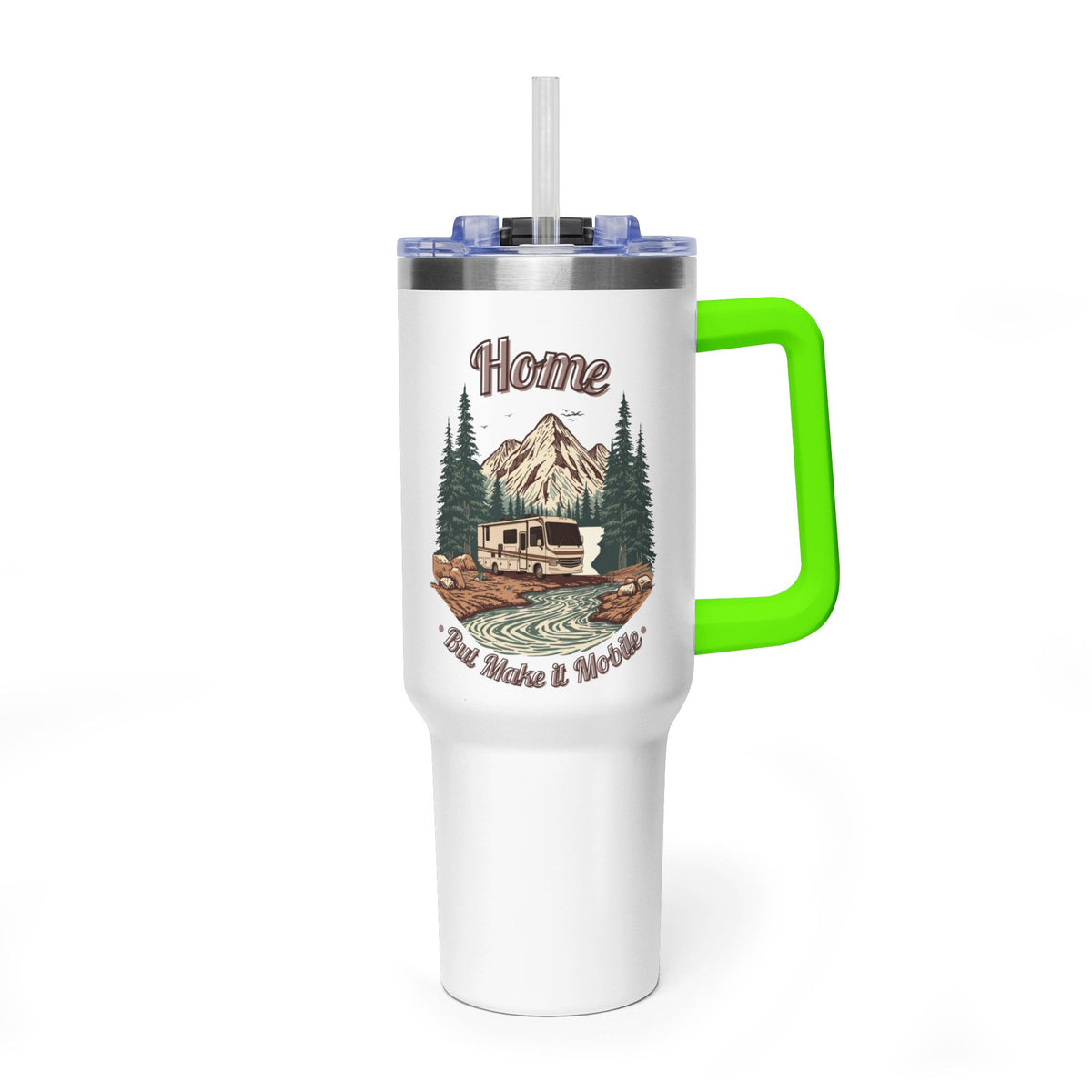Modern Class A Motorhome "Home, But Mobile" Tumbler — 40oz Stainless Steel