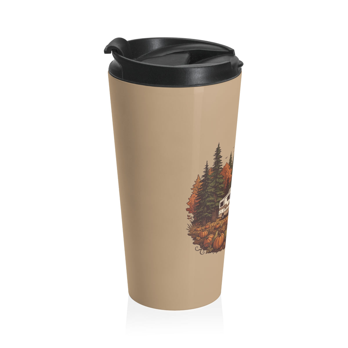 (Brown) Pumpkin Patch Vintage Class A Motorhome Travel Mug — 15oz Stainless Steel