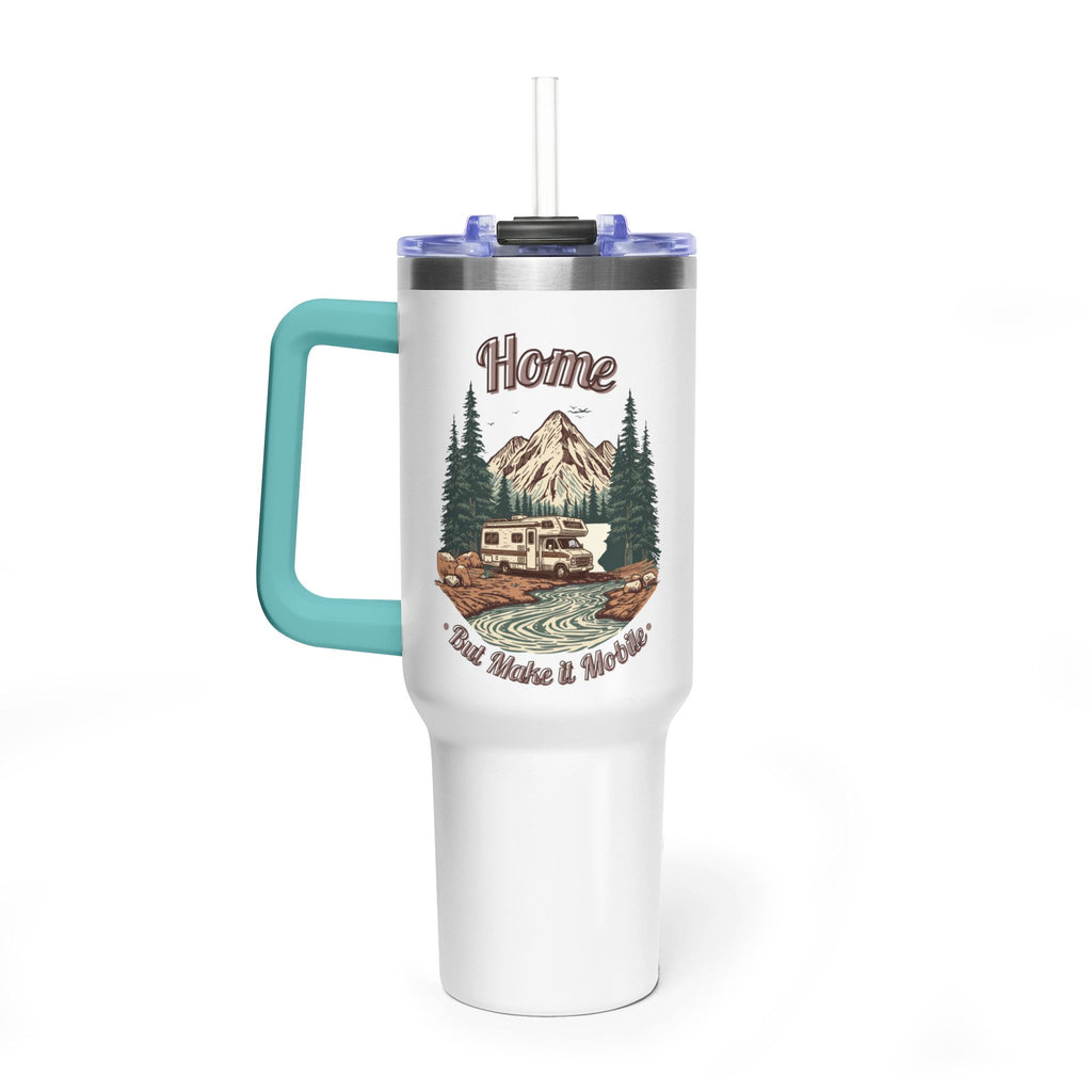 Vintage Class C Motorhome "Home, But Mobile" Tumbler — 40oz Stainless Steel