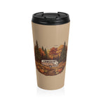 (Brown) Pumpkin Patch Hippy Bus Travel Mug — 15oz Stainless Steel