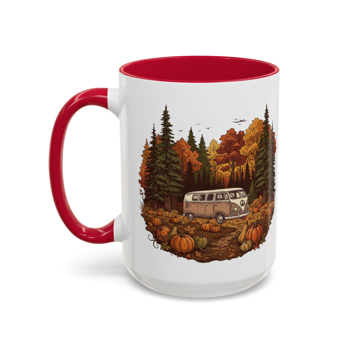 Pumpkin Patch Hippy Van Ceramic Mug — 11oz / 15ozColorful