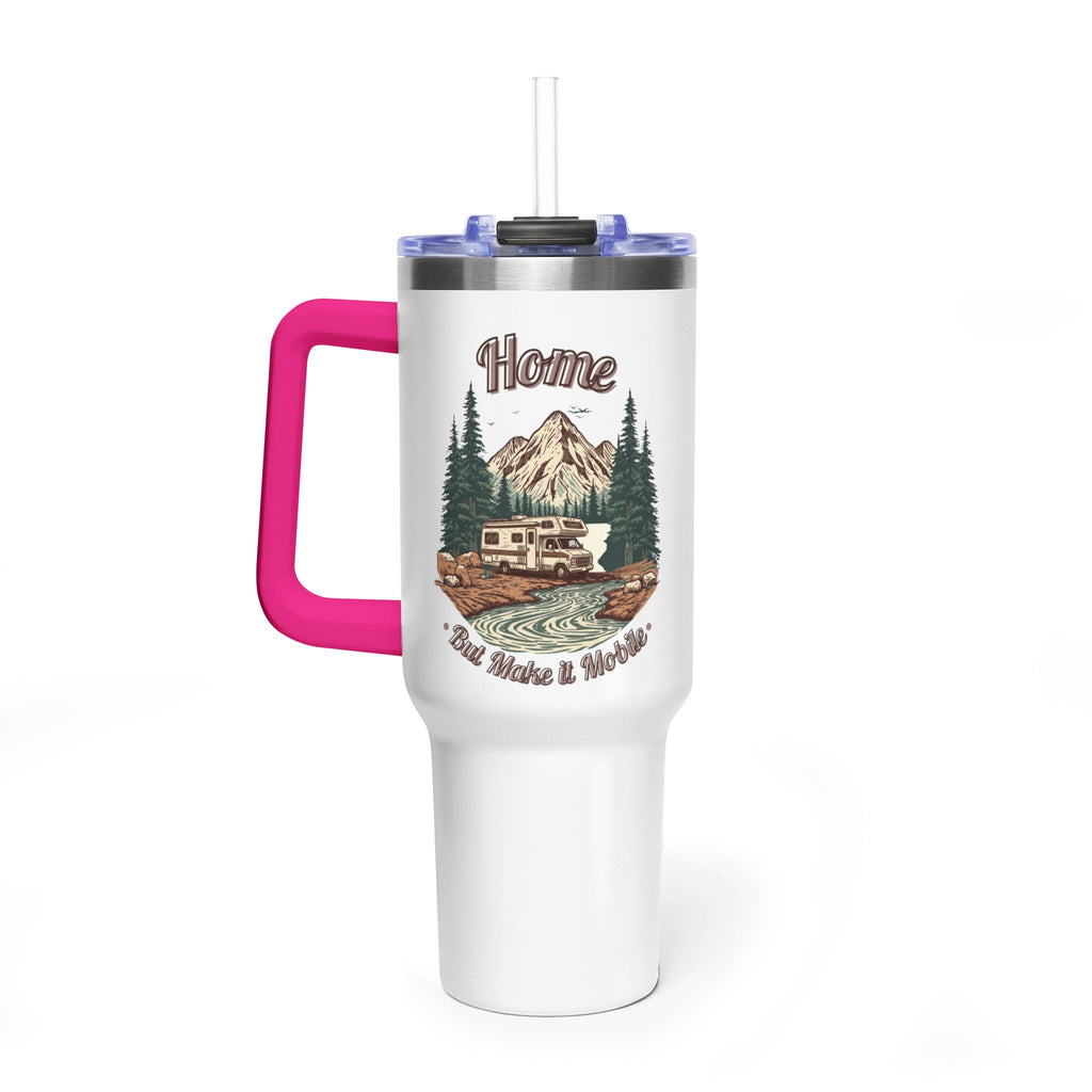 Vintage Class C Motorhome "Home, But Mobile" Tumbler — 40oz Stainless Steel