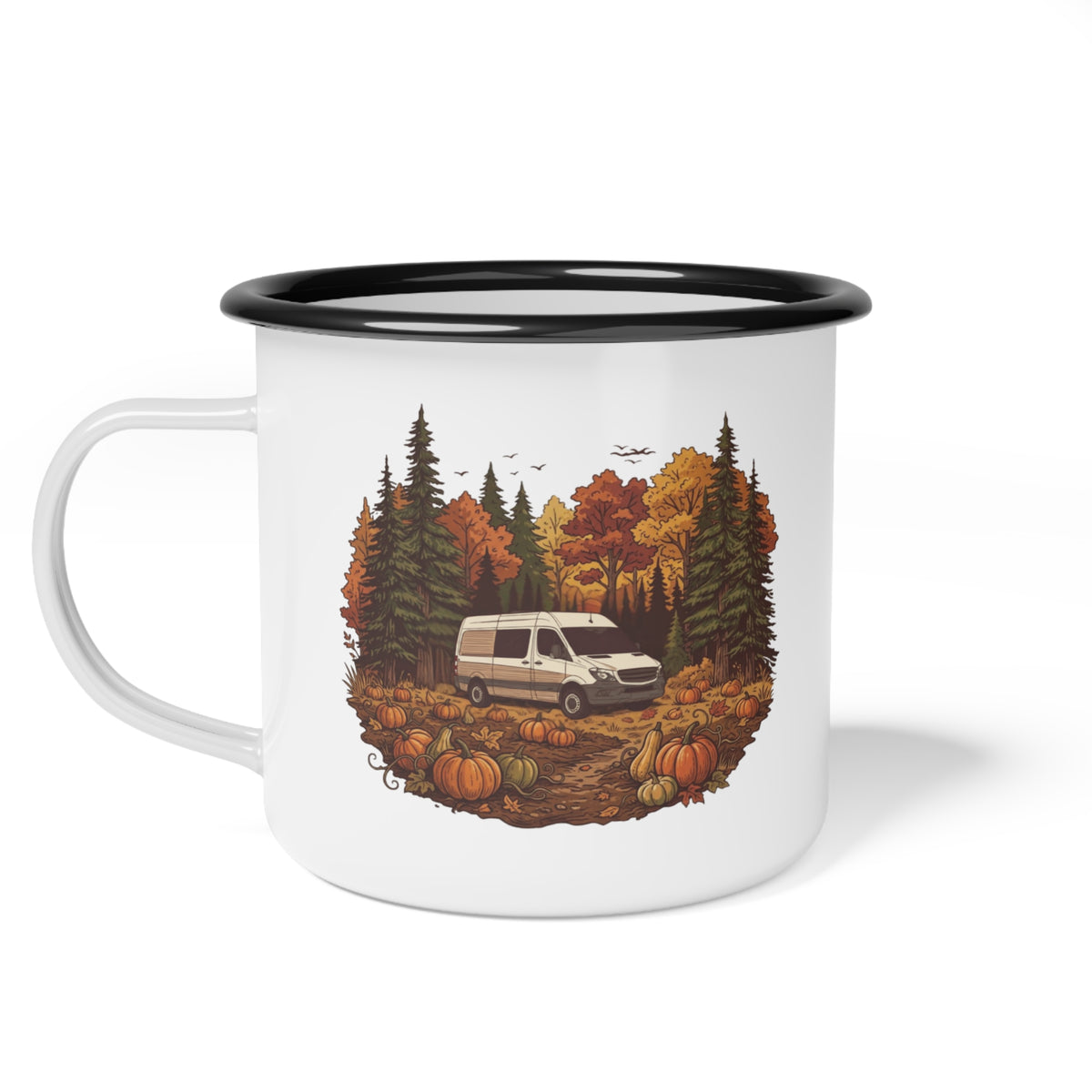 Pumpkin Patch Adventure Van Enamel Camp Cup — 12oz