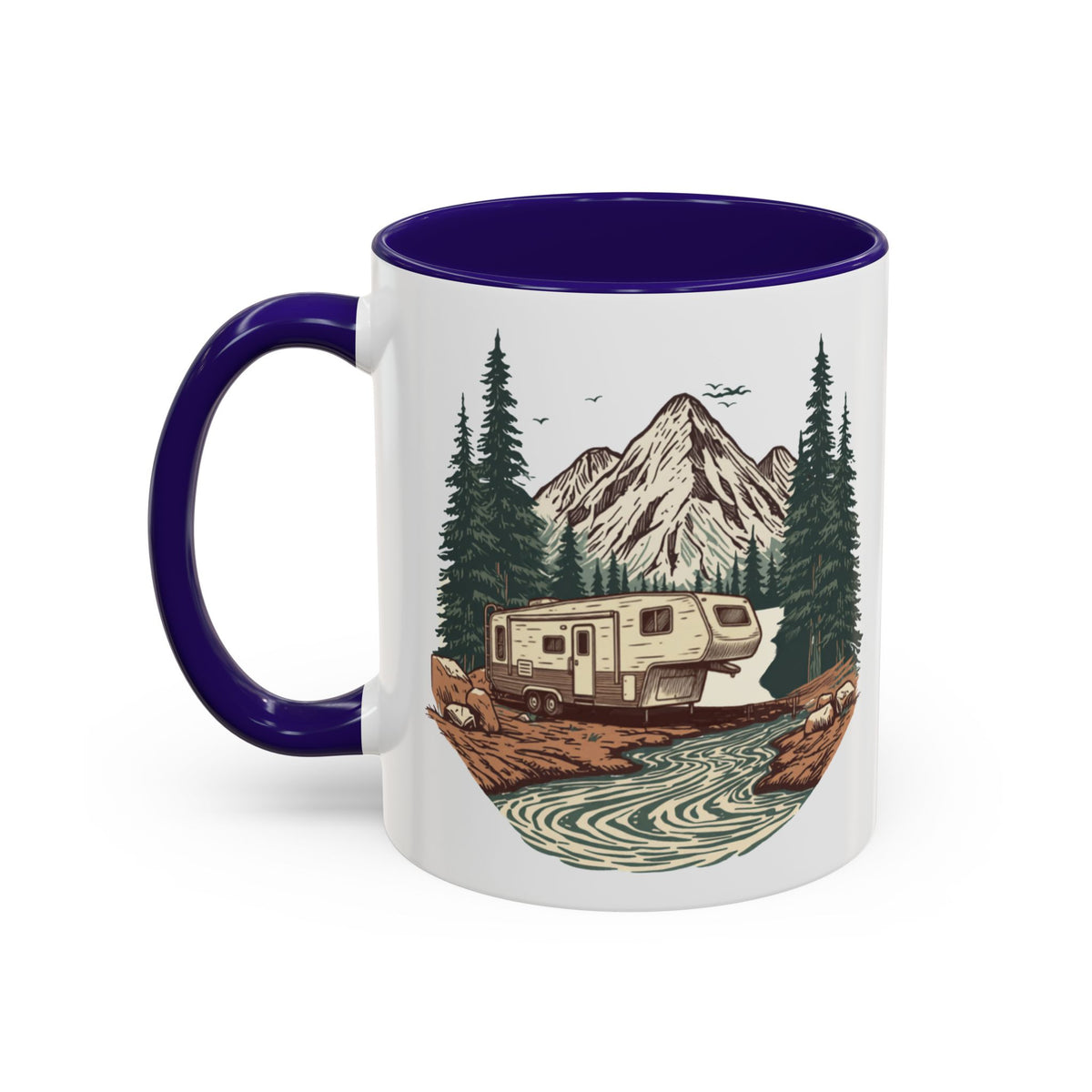 Vintage 5th Wheel "Home, But Mobile" Ceramic Mug — 11oz / 15oz
