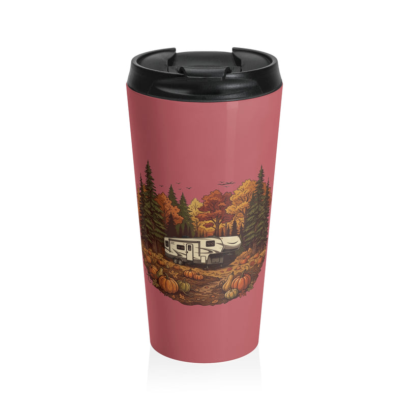 (Red) Pumpkin Patch - Modern 5th Wheel Travel Mug — 15oz Stainless Steel