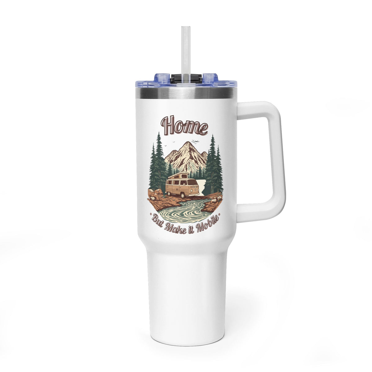 Campervan "Home, But Mobile" Tumbler — 40oz Stainless Steel