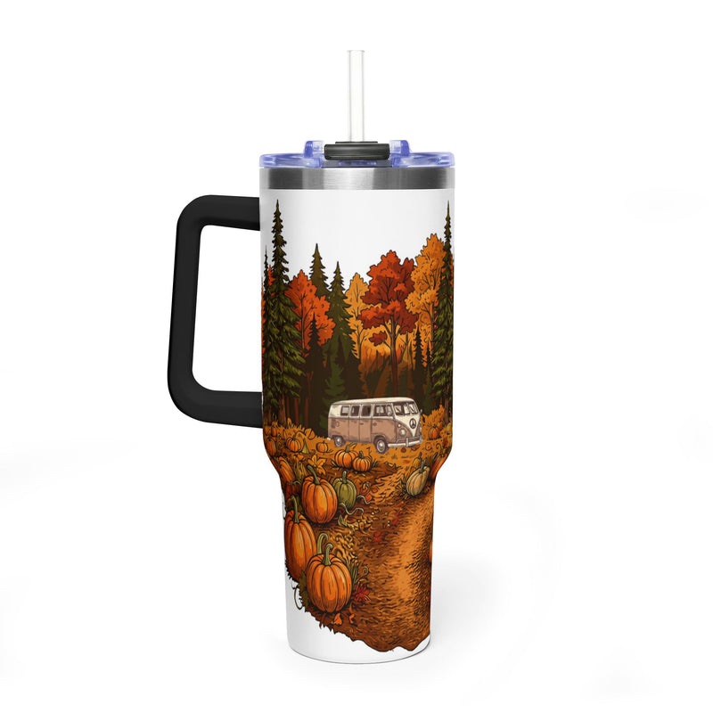Pumpkin Patch Hippy Van Tumbler — 40oz Stainless Steel