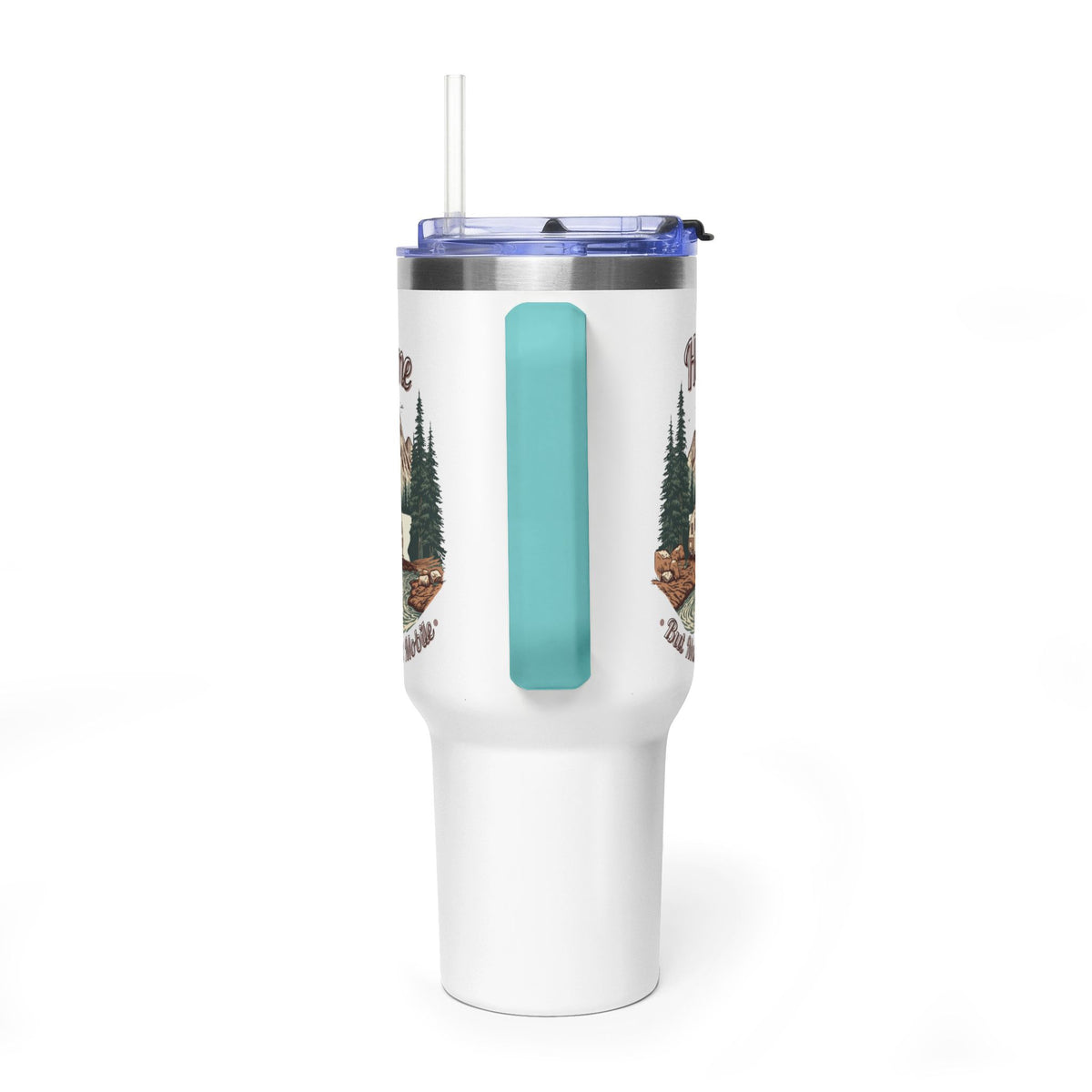 Teardrop Trailer "Home, But Mobile" Tumbler — 40oz Stainless Steel