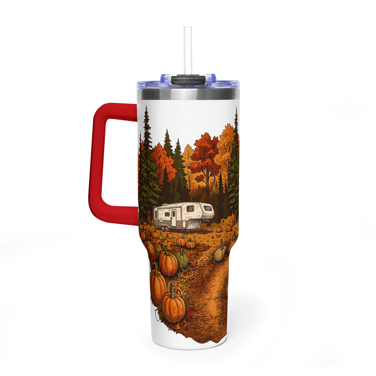 Pumpkin Patch Vintage 5th Wheel Tumbler — 40oz Stainless Steel
