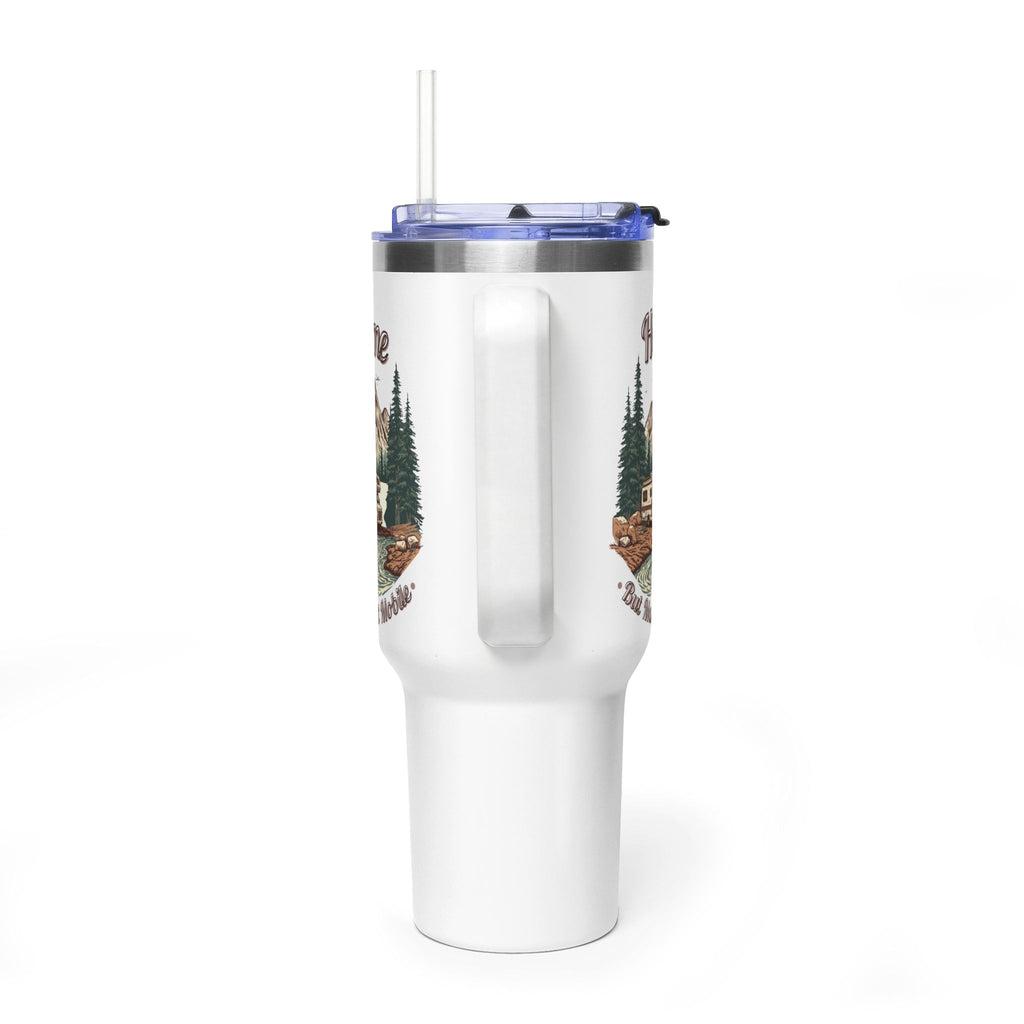 Vintage Class C Motorhome "Home, But Mobile" Tumbler — 40oz Stainless Steel
