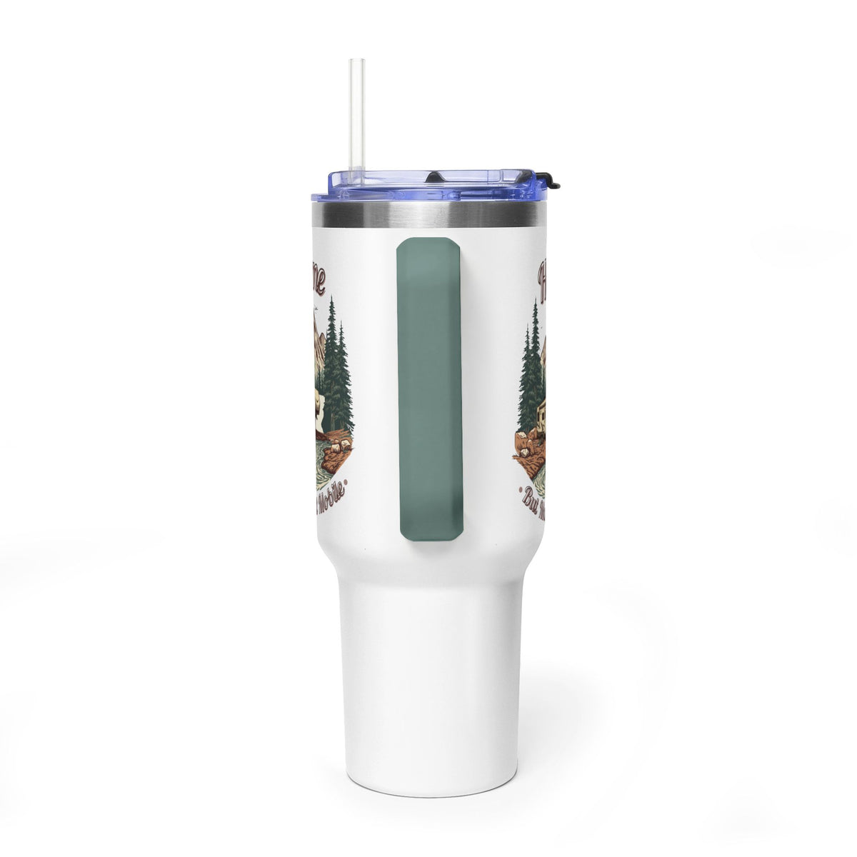 Modern 5th Wheel "Home, But Mobile" Tumbler — 40oz Stainless Steel