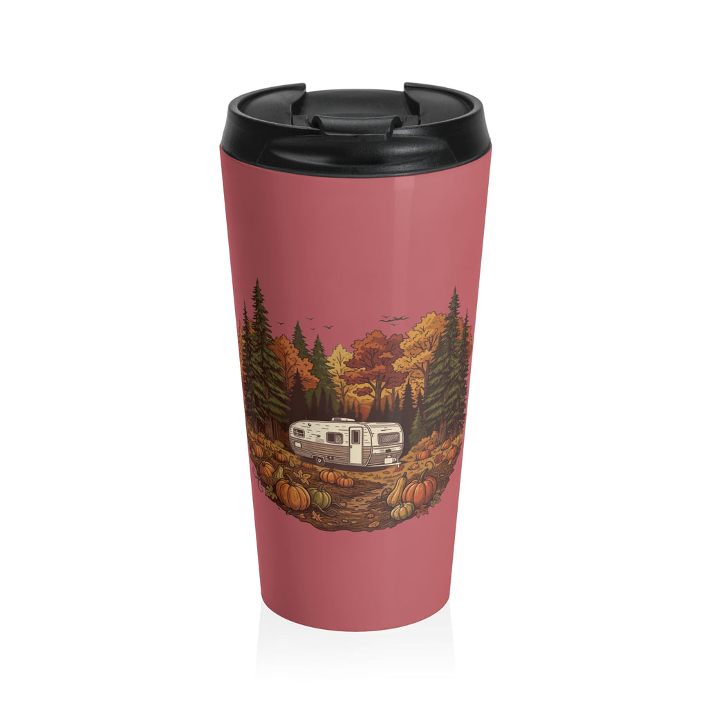 (Red) Pumpkin Patch - Travel Trailer Travel Mug — 15oz Stainless Steel