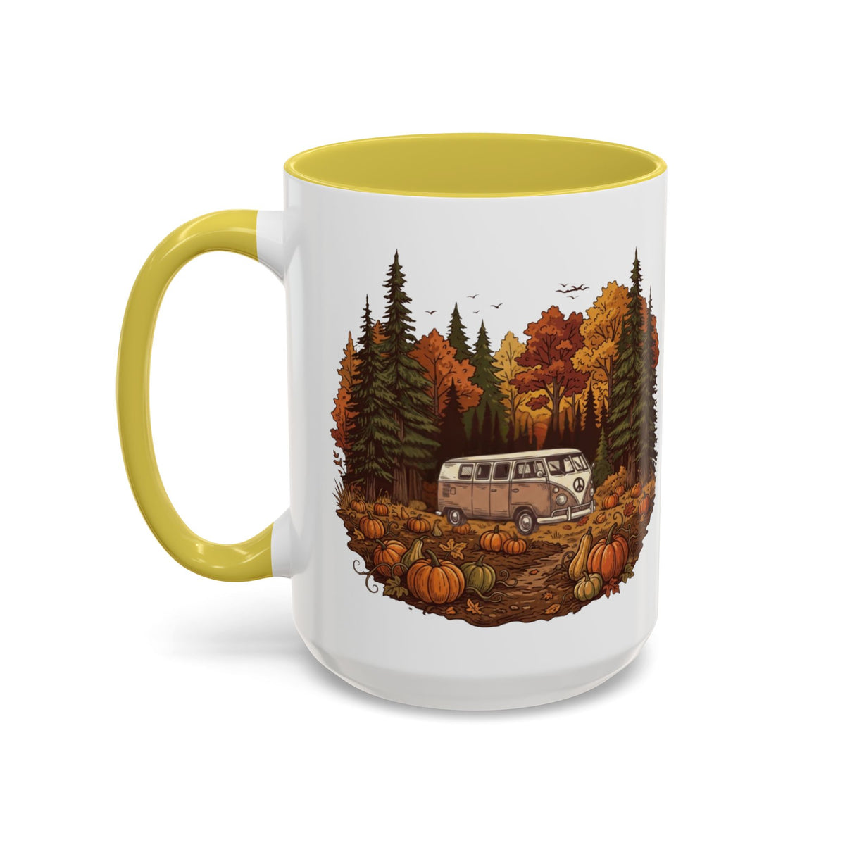 Pumpkin Patch Hippy Van Ceramic Mug — 11oz / 15ozColorful