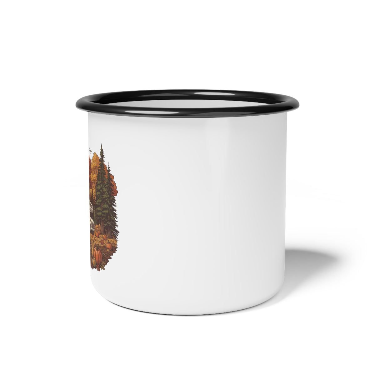 Pumpkin Patch Vintage Class C Motorhome Enamel Camp Cup — 12oz