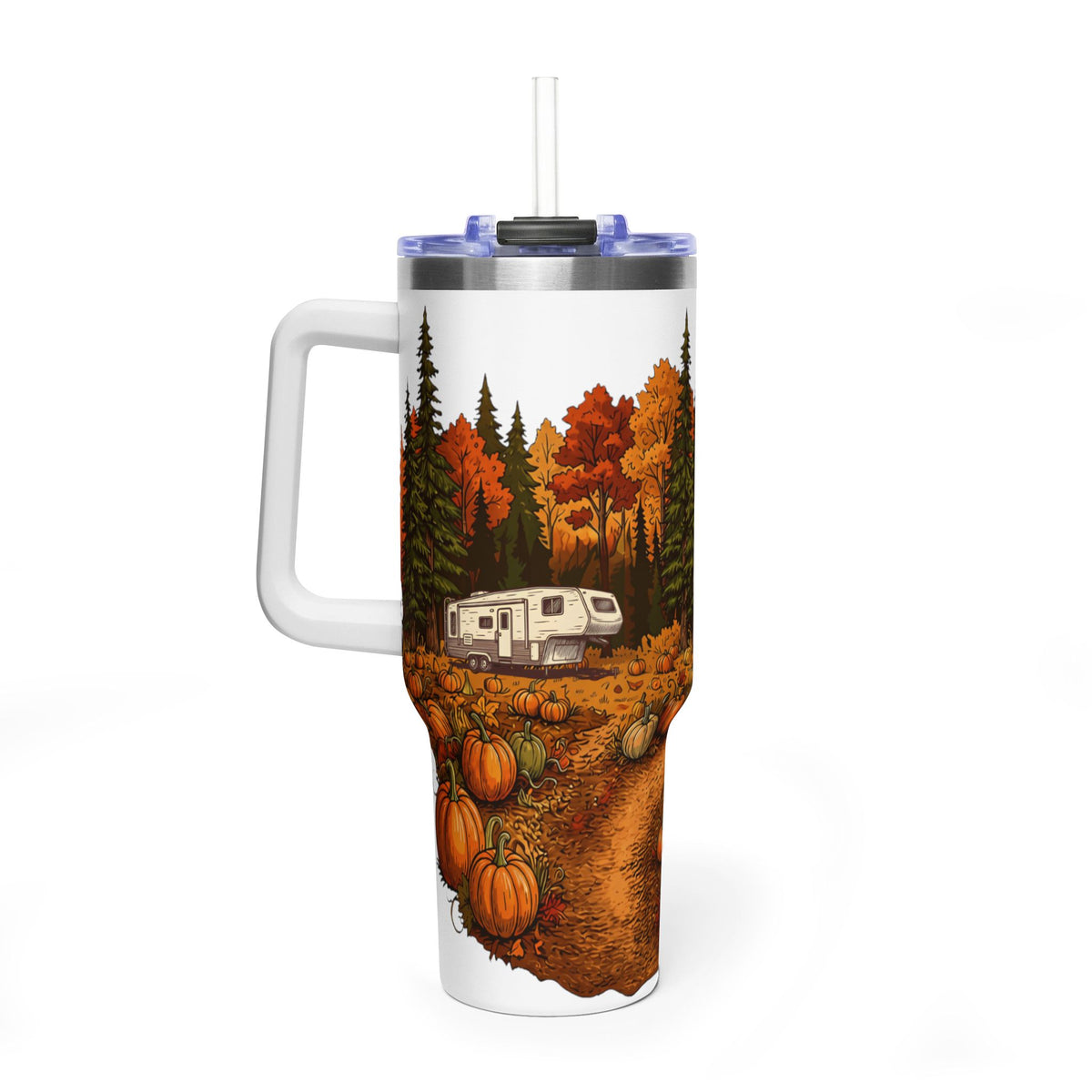 Pumpkin Patch Vintage 5th Wheel Tumbler — 40oz Stainless Steel