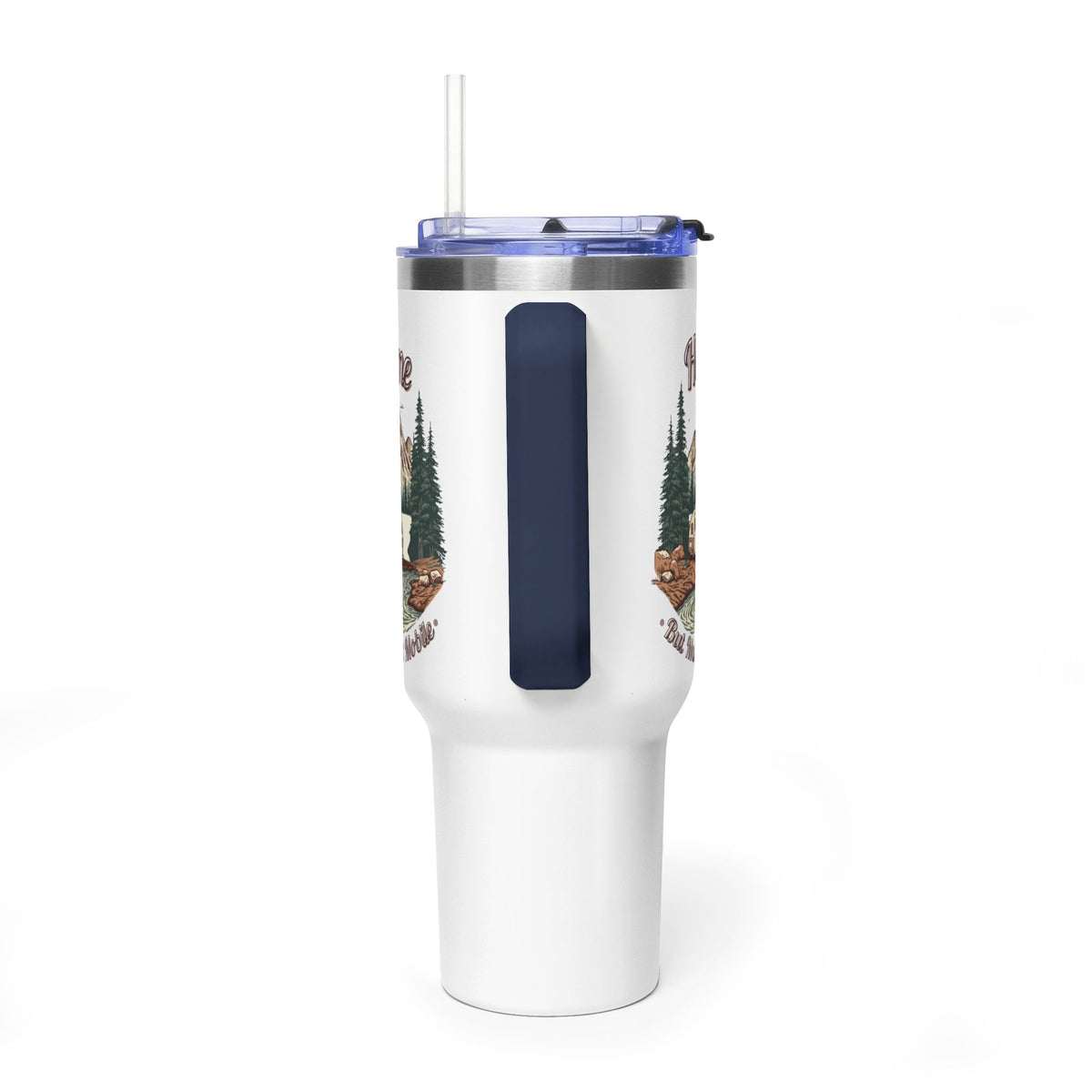 Teardrop Trailer "Home, But Mobile" Tumbler — 40oz Stainless Steel
