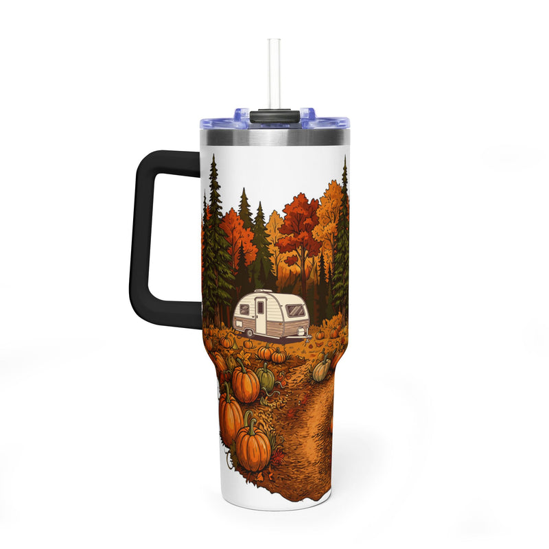 Pumpkin Patch Teardrop Trailer Tumbler — 40oz Stainless Steel