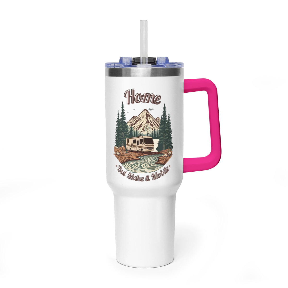 Modern Class A Motorhome "Home, But Mobile" Tumbler — 40oz Stainless Steel