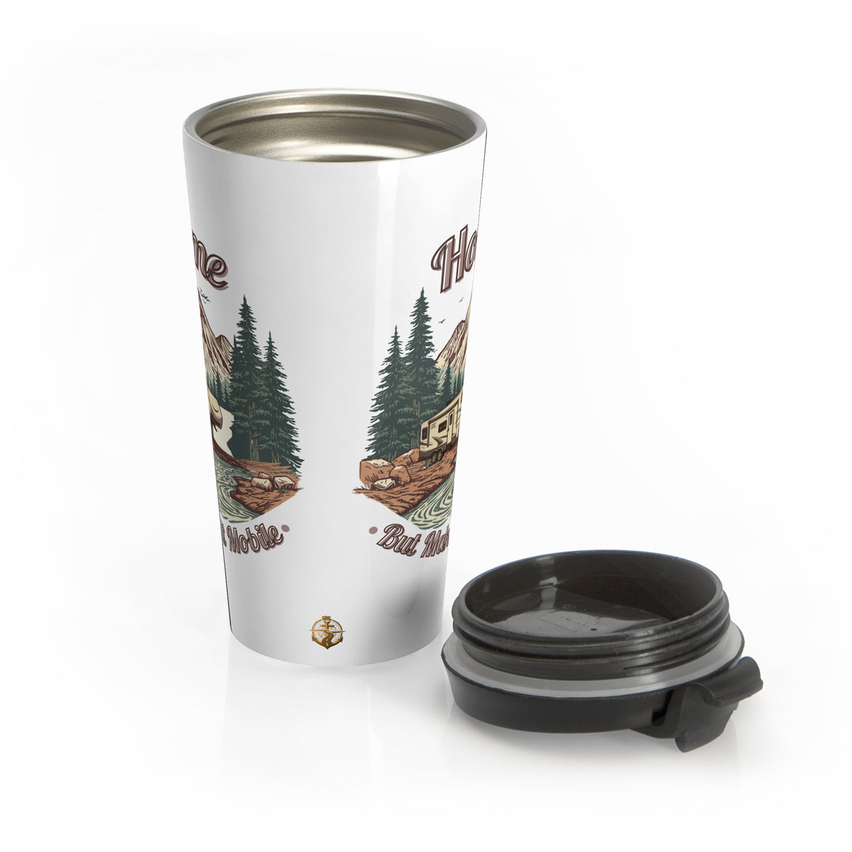 5th Wheel "Home, But Mobile" Travel Mug — 15oz Stainless Steel