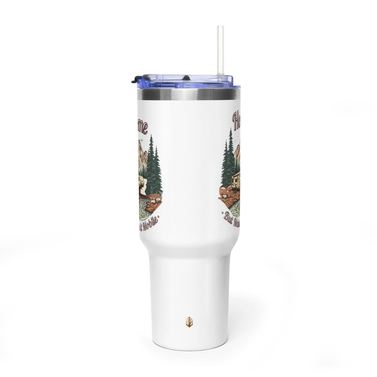Modern 5th Wheel "Home, But Mobile" Tumbler — 40oz Stainless Steel