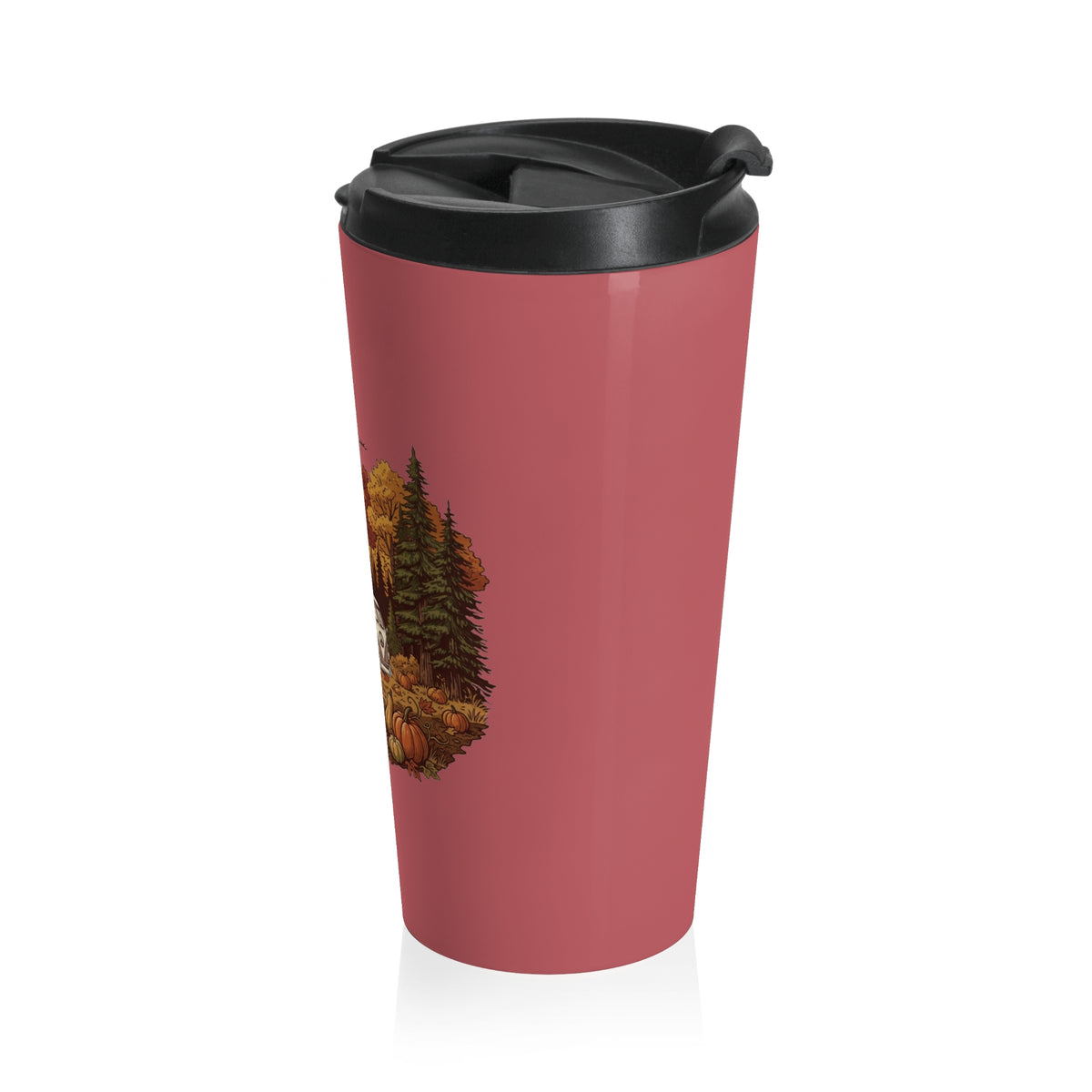 (Red) Pumpkin Patch - Hippy Van Travel Mug — 15oz Stainless Steel