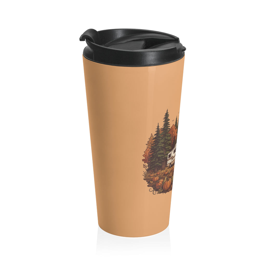 (Orange) Pumpkin Patch Vintage Class A Motorhome Travel Mug — 15oz Stainless Steel