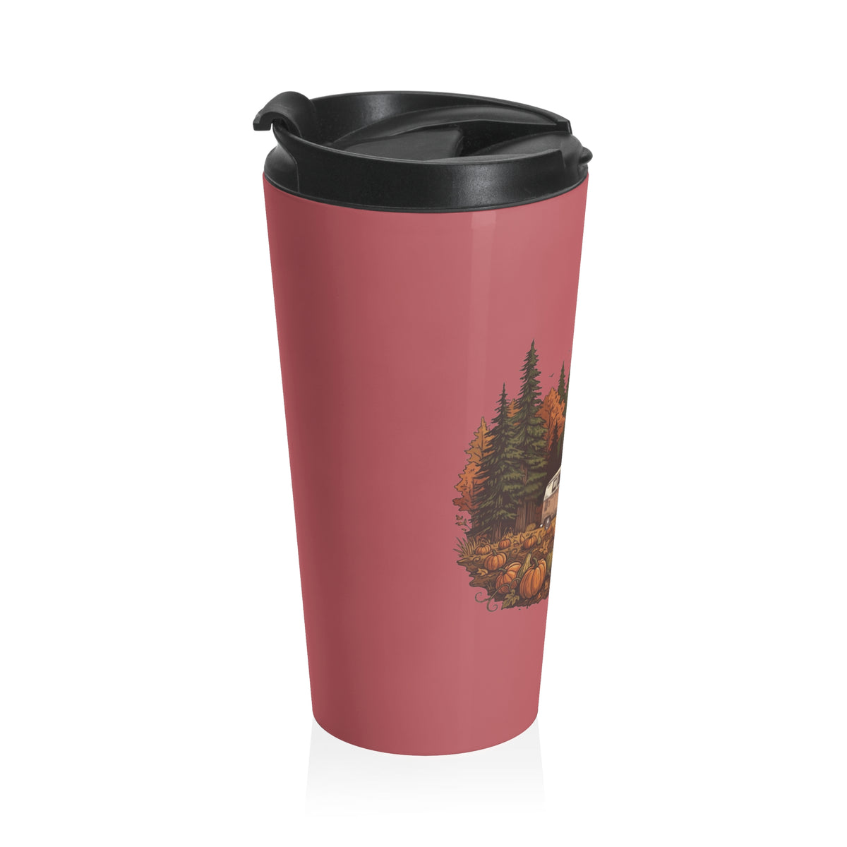 (Red) Pumpkin Patch - Hippy Van Travel Mug — 15oz Stainless Steel