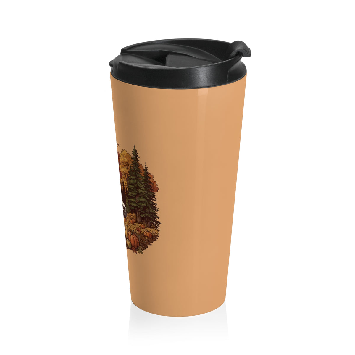 (Orange) Pumpkin Patch Adventure Van Travel Mug — 15oz Stainless Steel