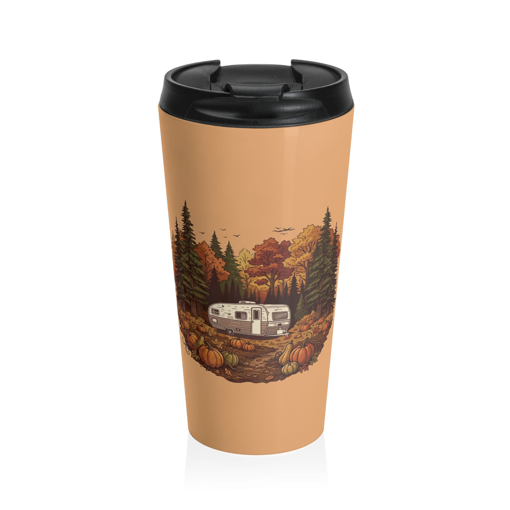 (Orange) Pumpkin Patch - Travel Trailer Travel Mug — 15oz Stainless Steel