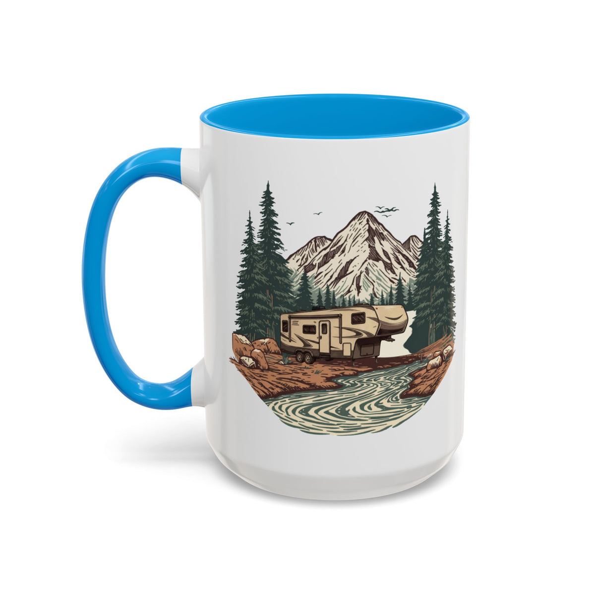 Modern 5th Wheel "Home, But Mobile" Ceramic Mug — 11oz / 15oz