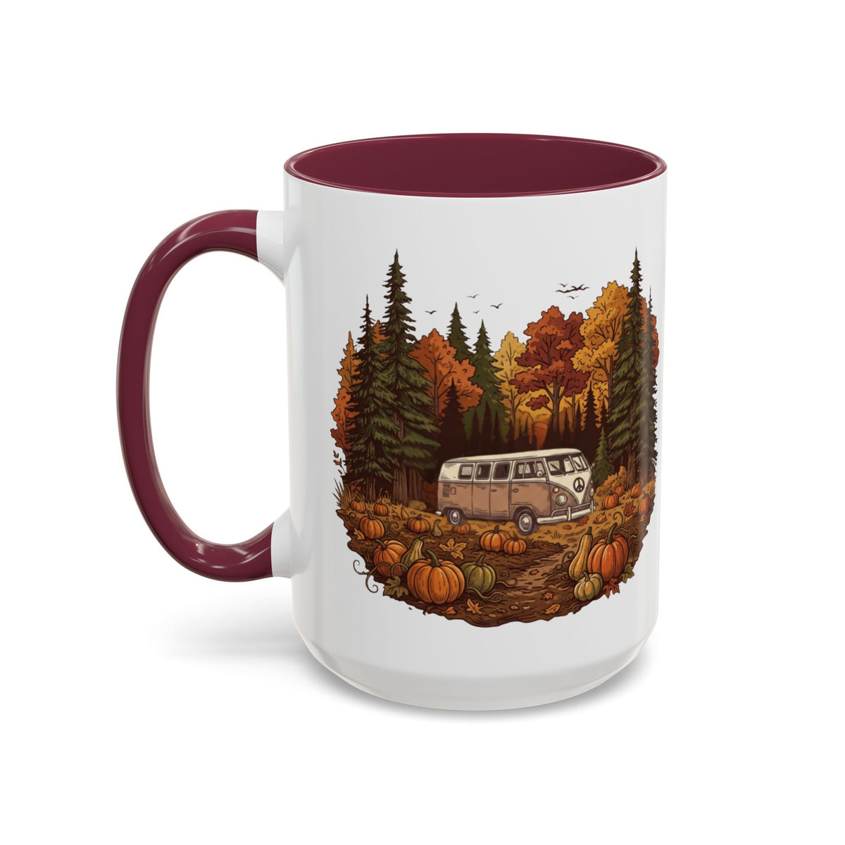 Pumpkin Patch Hippy Van Ceramic Mug — 11oz / 15ozColorful