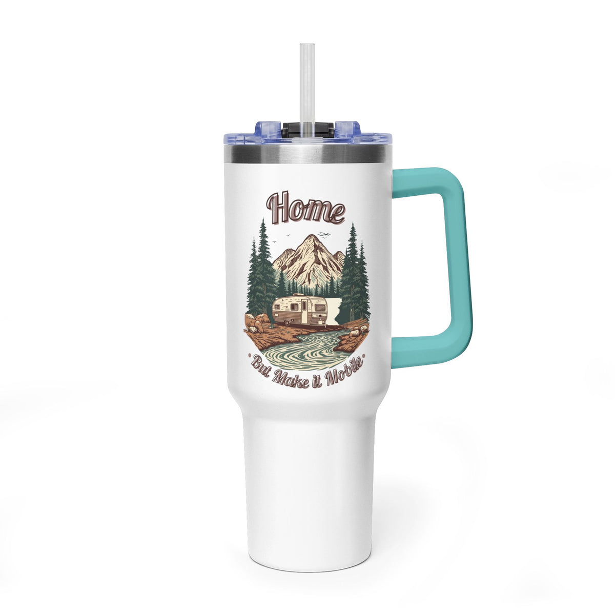Travel Trailer "Home, But Mobile" Tumbler — 40oz Stainless Steel