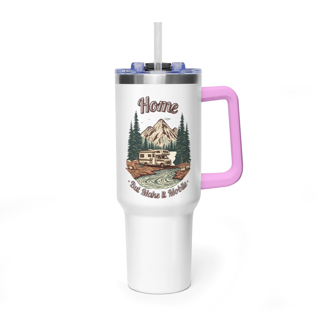 Vintage Class C Motorhome "Home, But Mobile" Tumbler — 40oz Stainless Steel