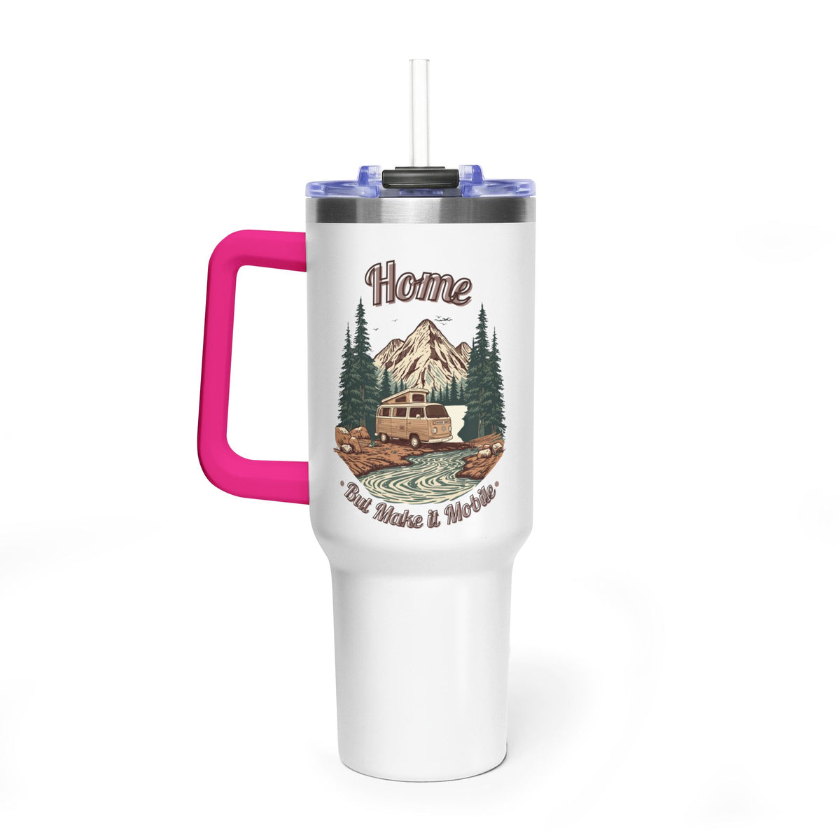 Campervan "Home, But Mobile" Tumbler — 40oz Stainless Steel