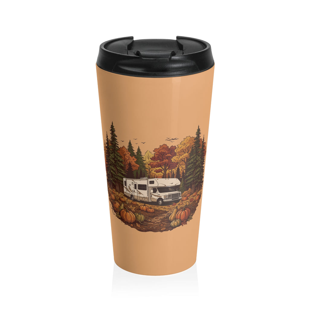 (Orange) Pumpkin Patch Modern Class C Motorhome Travel Mug — 15oz Stainless Steel
