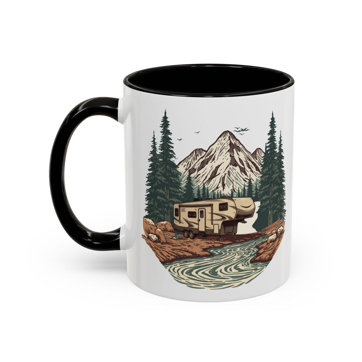 Modern 5th Wheel "Home, But Mobile" Ceramic Mug — 11oz / 15oz
