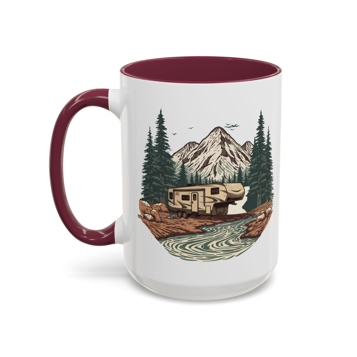 Modern 5th Wheel "Home, But Mobile" Ceramic Mug — 11oz / 15oz