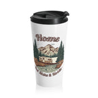 Teardrop Trailer "Home, But Mobile" Travel Mug — 15oz Stainless Steel