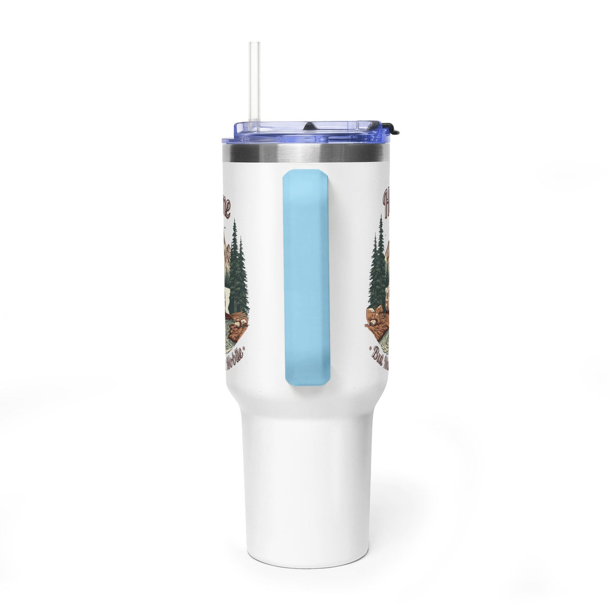 Teardrop Trailer "Home, But Mobile" Tumbler — 40oz Stainless Steel