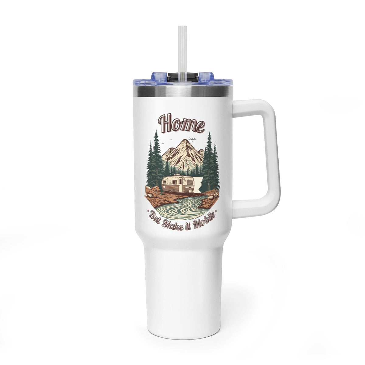 Travel Trailer "Home, But Mobile" Tumbler — 40oz Stainless Steel