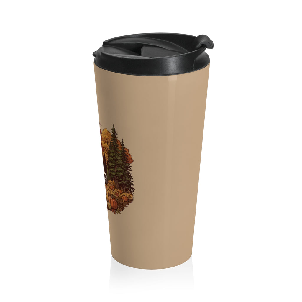 (Brown) Pumpkin Patch Adventure Van Travel Mug — 15oz Stainless Steel