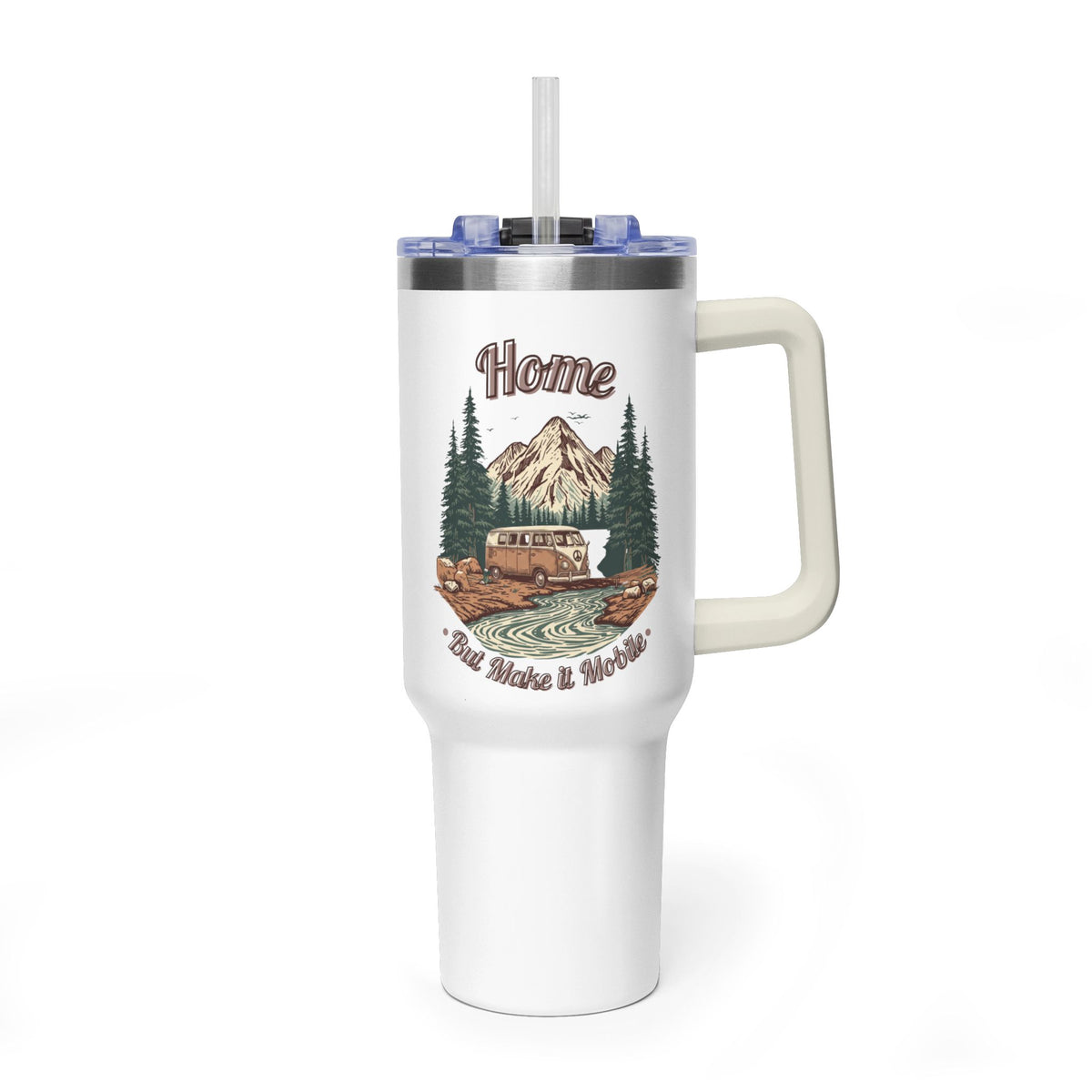 Hippy Van "Home, But Mobile" Tumbler — 40oz Stainless Steel