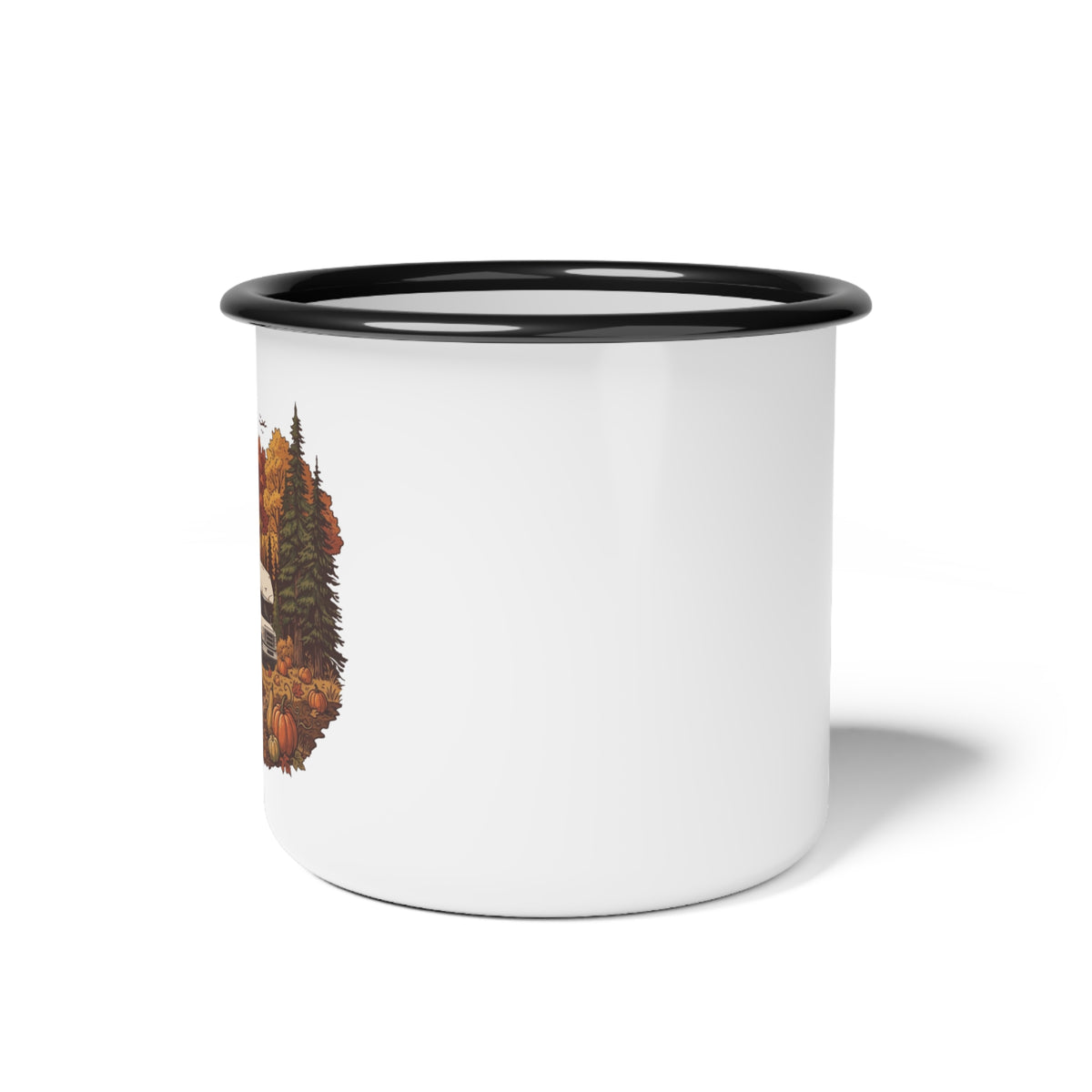 Pumpkin Patch Modern Class C Motorhome Enamel Camp Cup — 12oz