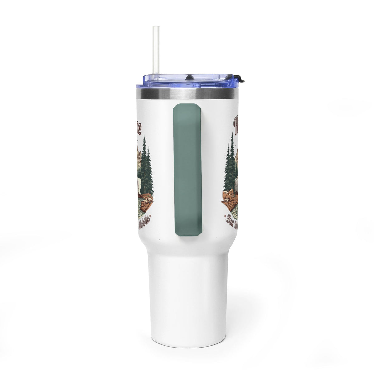 Silver Bullet Trailer "Home, But Mobile" Tumbler — 40oz Stainless Steel