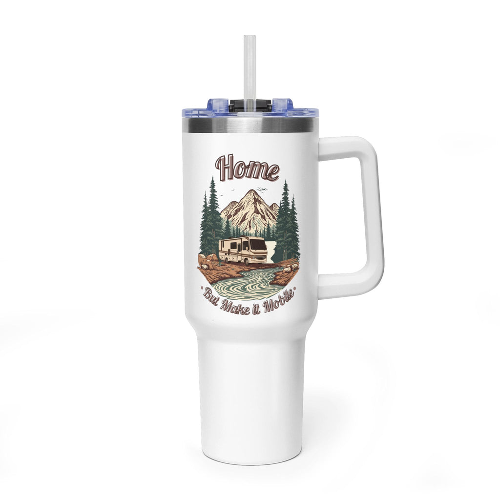 Modern Class A Motorhome "Home, But Mobile" Tumbler — 40oz Stainless Steel