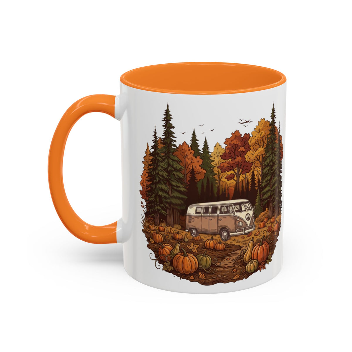 Pumpkin Patch Hippy Van Ceramic Mug — 11oz / 15ozColorful