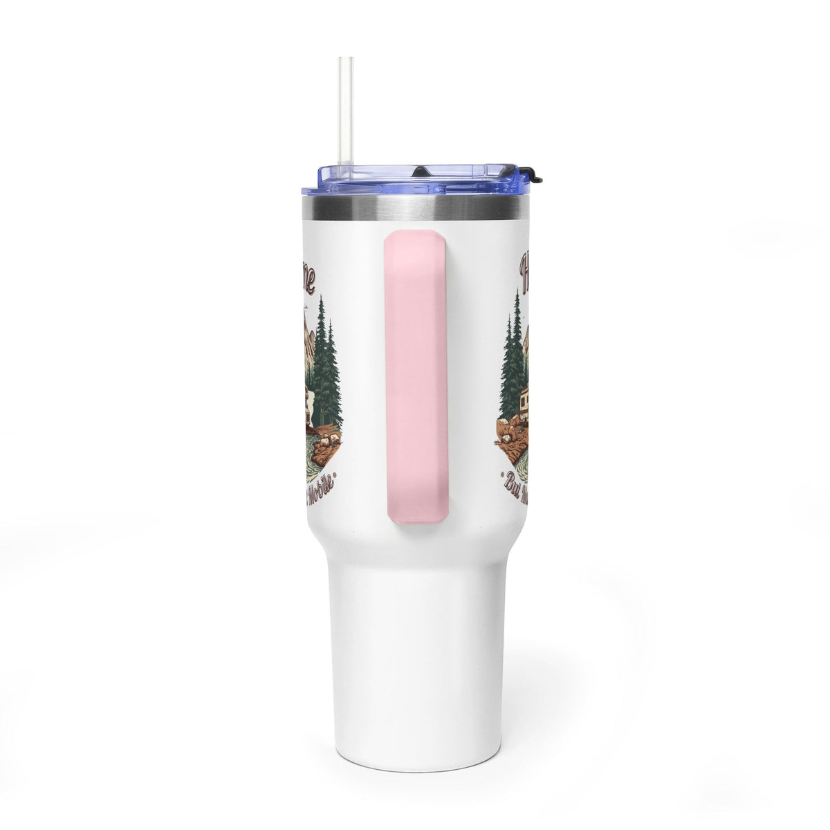 Vintage Class C Motorhome "Home, But Mobile" Tumbler — 40oz Stainless Steel