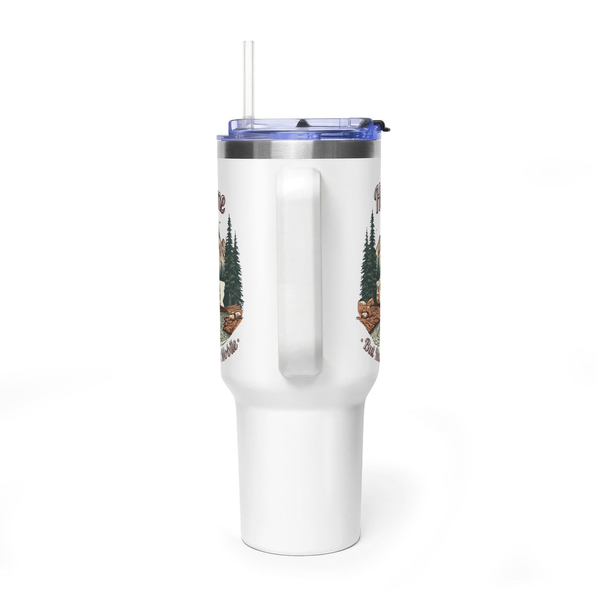 Teardrop Trailer "Home, But Mobile" Tumbler — 40oz Stainless Steel