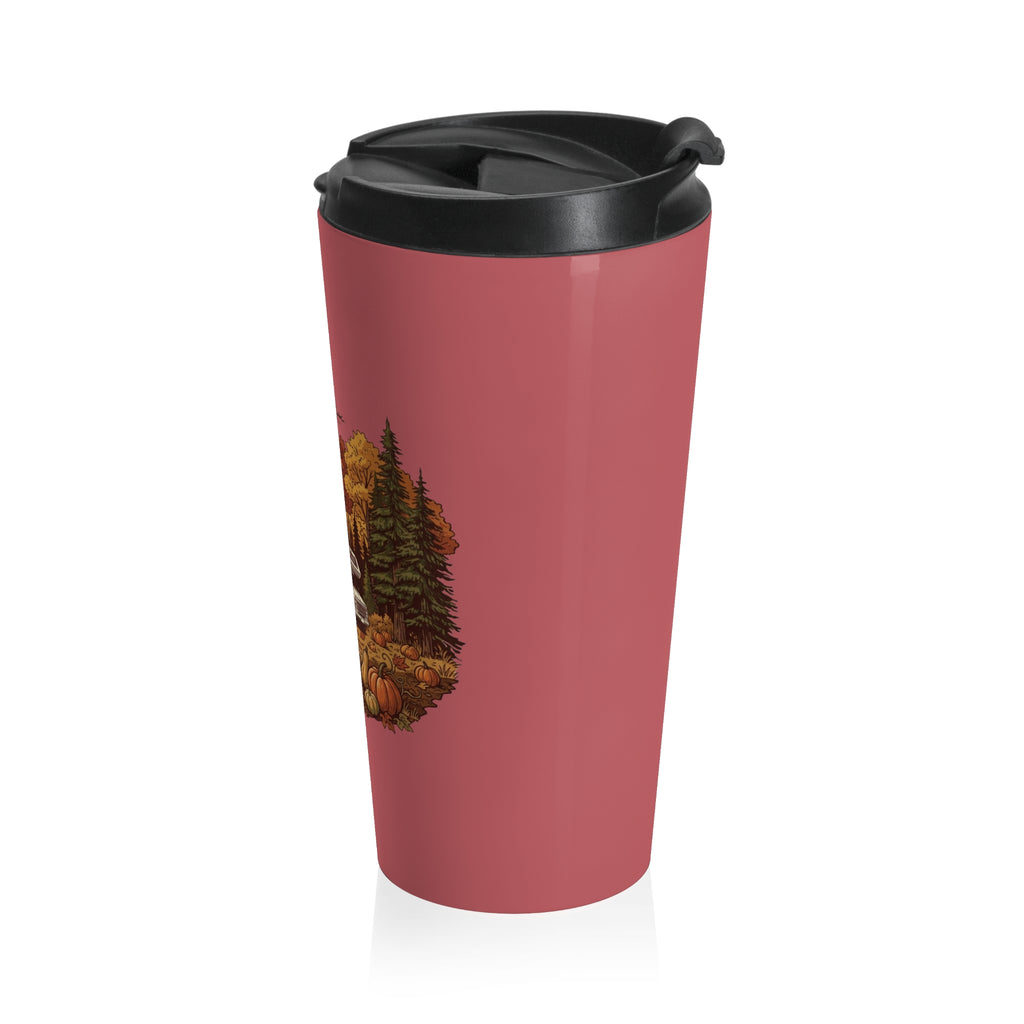 (Red) Pumpkin Patch - Vintage Class C Motorhome Travel Mug — 15oz Stainless Steel